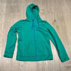 Green North Face zip up hoodie women’s  medium